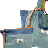 Green Linen <tc>Pack</tc> Shopper Bag and <tc>Toiletry Bag</tc>