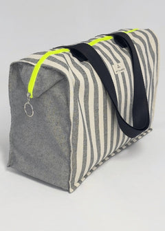 Gray Stripes Medium Travel Bag