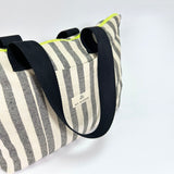 Gray Stripes Small Shopper Bag