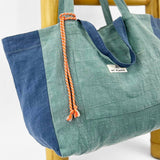 Green Linen <tc>Pack</tc> Shopper Bag and <tc>Toiletry Bag</tc>