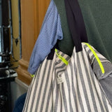 Gray Stripes Medium Travel Bag