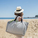 Gray Stripes <tc>Extra</tc> Large Beach Bag