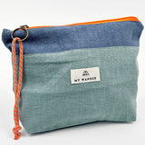 Green Linen <tc>Pack</tc> Shopper Bag and <tc>Toiletry Bag</tc>